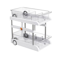 Étagères coulissantes Garvee, paniers extensibles à 2 niveaux, cuisine et salle de bain, dimensions ajustables, matériau ABS