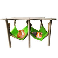 Lit hamac GARVEE pour cobayes, lapins et furets, grand format, avec cadre en bois, 30 x 30 x 24 cm, tissu doux, style champêtre