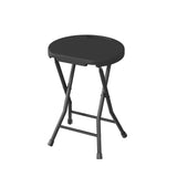 Tabouret pliant Garvee avec poignée, portable, capacité de charge de 272 kg, pieds antidérapants, structure en acier pour le camping et la cuisine, léger et pliable, noir