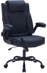 Garvee chaise de bureau en cuir noire SP-VC, ergonomique, dossier réglable et roulettes fluides, pour bureau professionnel - Noir
