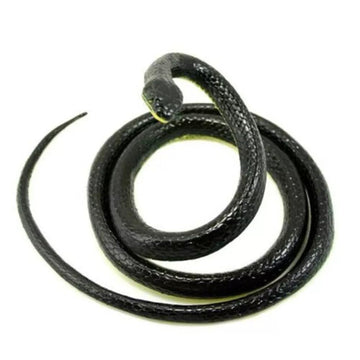 Serpent en caoutchouc réaliste Garvee, 132 cm, souple, pour protéger le jardin, Halloween et les fêtes, noir et jaune.