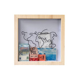 Garvee Boîte de Rangement Cartes avec Tirelire - Cadre Photo 3D Profond Bois 30 × 30 cm Décor Salon