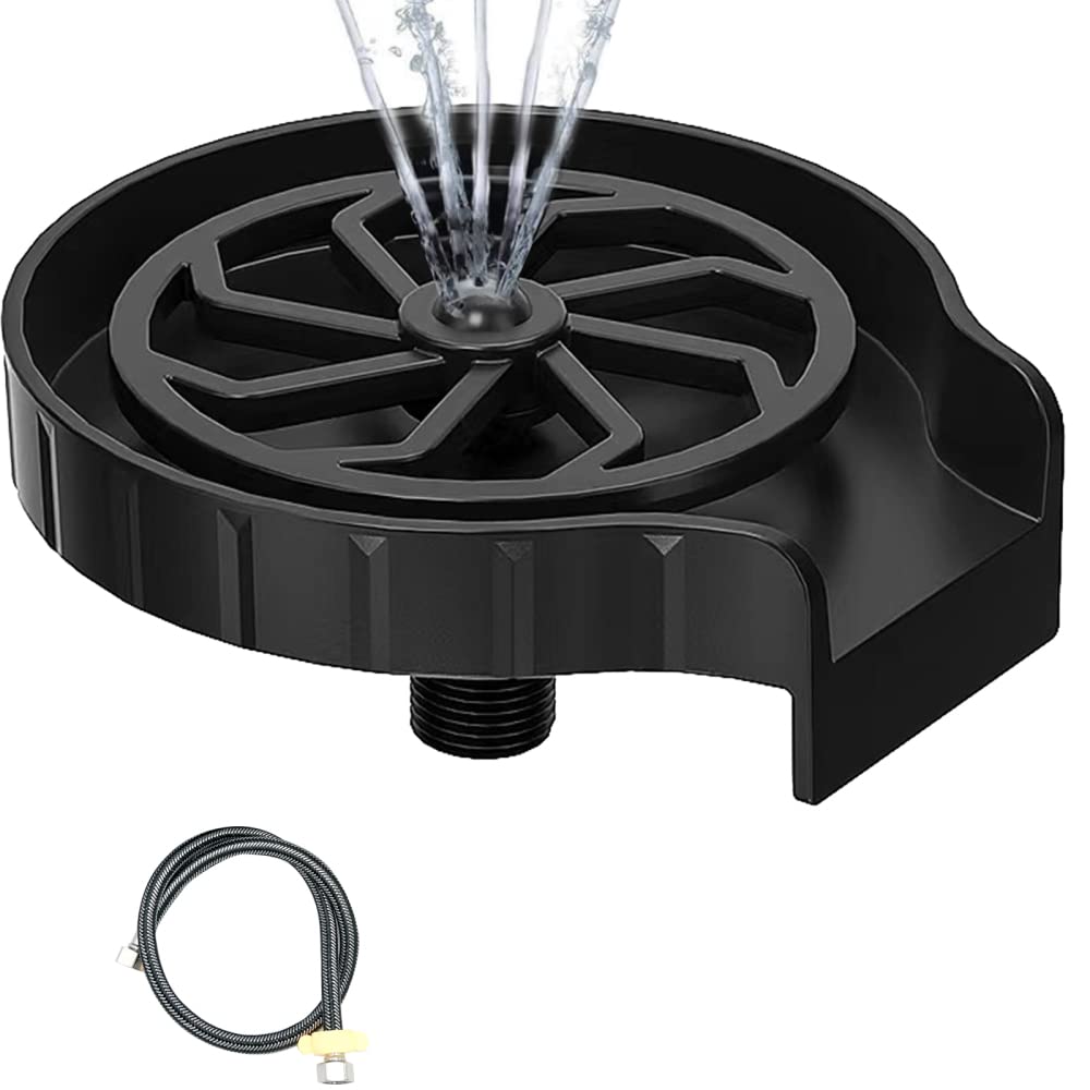 Rince-verres Garvee pour éviers de cuisine, nettoyeur de tasses automatique avec tuyau de 80 cm, matériau ABS, pour verres à vin, chopes à bière, tasses à café