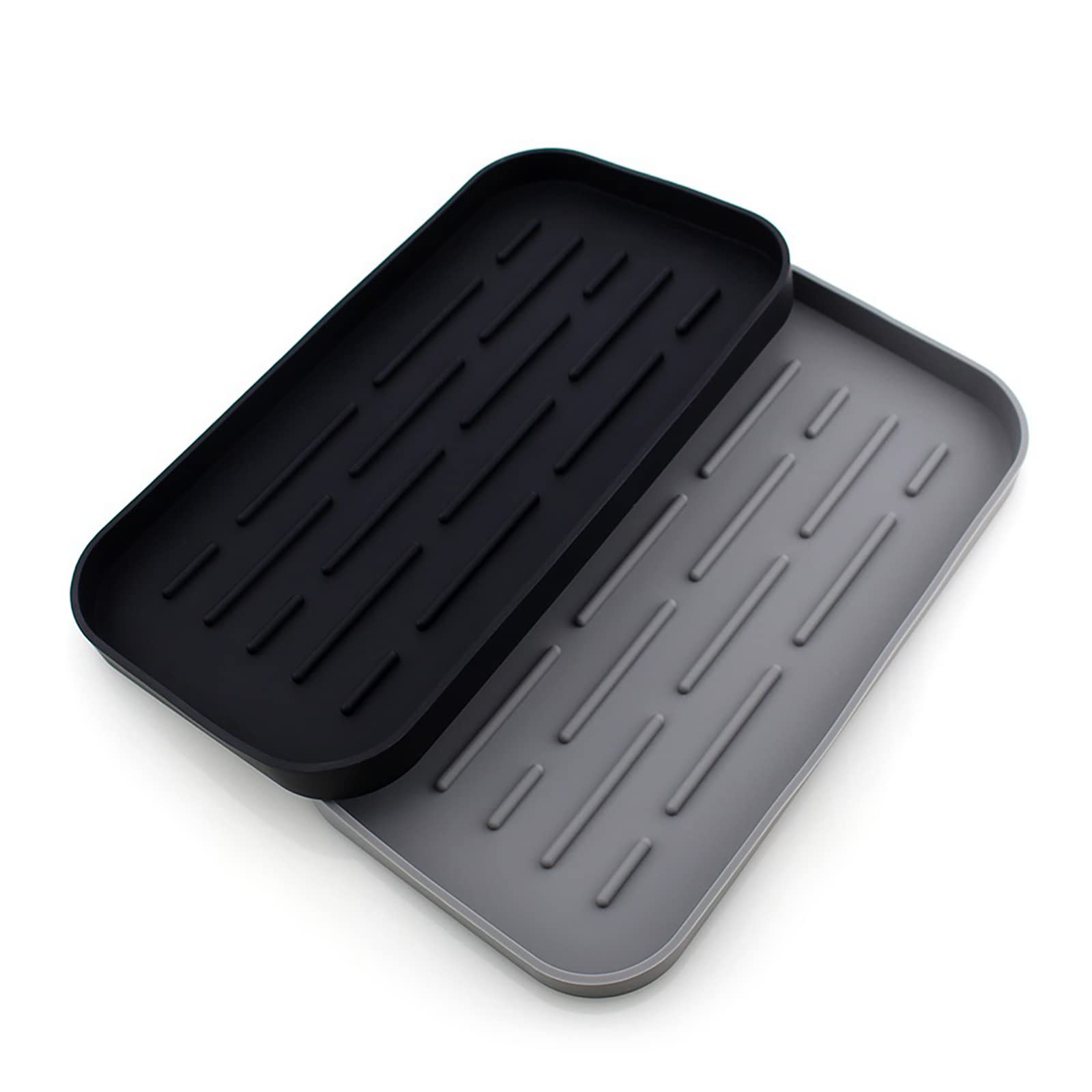 Organisateur d'évier en silicone Garvee, tapis d'égouttage antidérapant pour la cuisine, support de rangement pour la vaisselle, plateau égouttoir, accessoire pour la cuisine et la salle de bain.