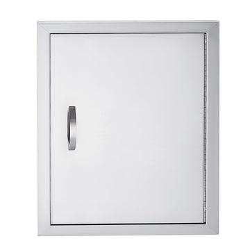 Porte d'accès pour barbecue Garvee 17 x 24 pouces, acier inoxydable 304, résistante aux intempéries, porte simple avec poignée encastrée et fermeture magnétique, station de grillade pour cuisine extérieure