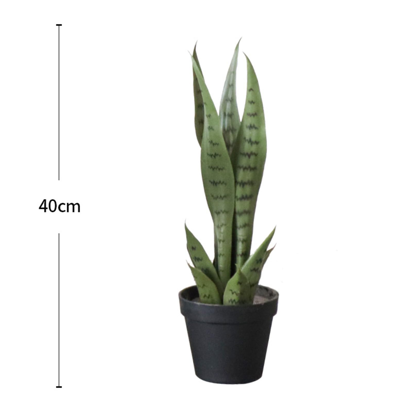 Plante serpent artificielle Garvee 40 cm, agave réaliste avec feuilles en PEVA et pot en ciment PP, verte, pour bureau et maison