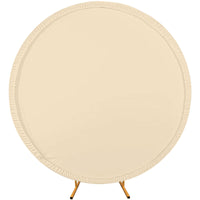 Arche ronde Garvee en polyester avec bande élastique et fermeture éclair, blanc champagne, 2,2 m (7,2 pi) pour la décoration de mariages et de fêtes