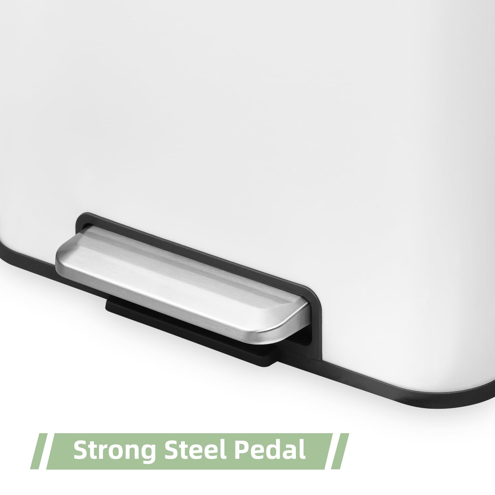 Poubelle double compartiment Garvee en acier inoxydable 30 L avec couvercle à fermeture douce, compacte et argentée, idéale pour les petites cuisines.