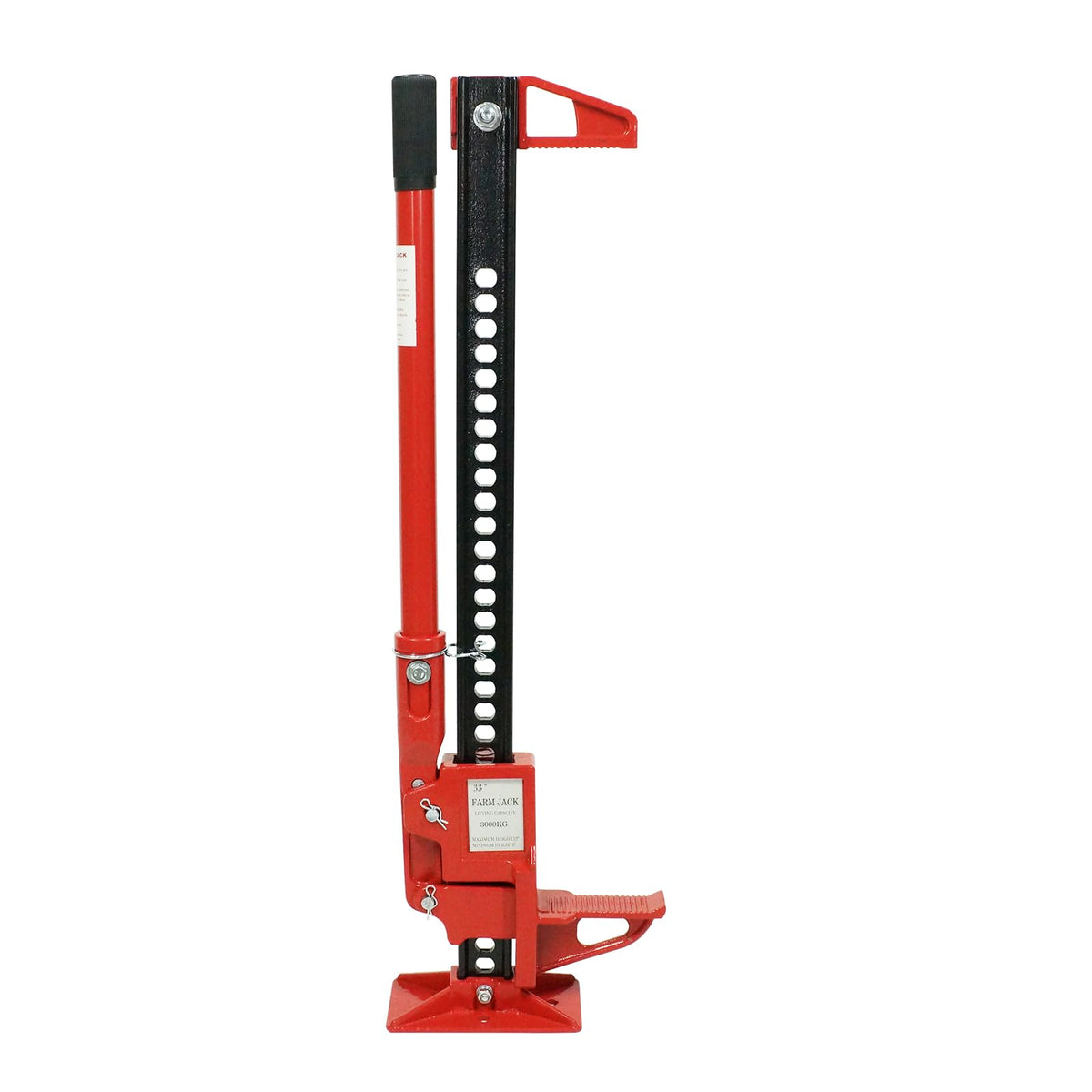 Garvee Cric agricole haute levée 84 cm en acier, capacité 3 tonnes, cric tout-terrain rouge pour 4 × 4, quad, levage, traction et dépannage agricole