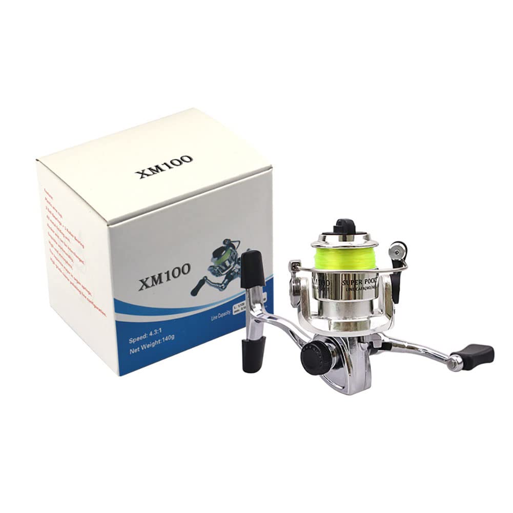 Moulinet de pêche Garvee Mini Spinning Reel 4.3:1 en métal, compact et léger, avec poignée réversible, haute performance, idéal pour la carpe, la perche et la truite.