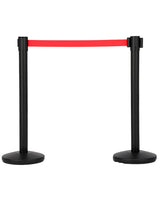 Garvee Stanchion De Contrôle De Foule 2 Pièces Avec Ceinture Rétractable Rouge 201 cm, Acier Robuste, Base Pondérée Antidérapante