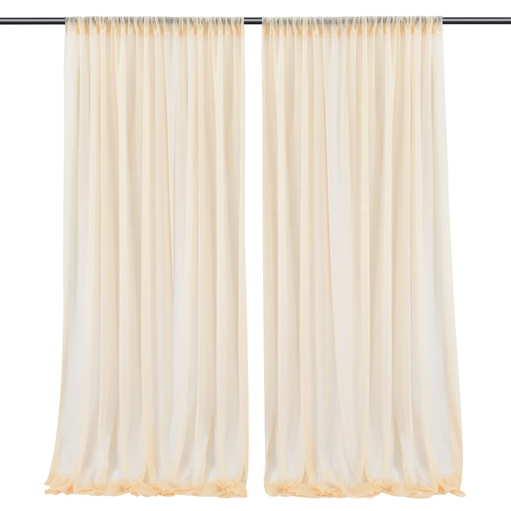 Rideau de fond amovible Garvee pour la photographie sur scène, mariage et fête, 1,5 m x 2,4 m, couleur champagne