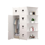Armoire Garvee composée de 8 cubes avec portes et tringle à vêtements pour chambre à coucher, 75 x 47 x 111 cm, plastique blanc