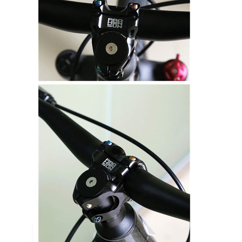 Potence de vélo Garvee 31,8 mm en alliage d'aluminium CNC, courte, pour VTT, BMX, fixie, noire, 31,8 x 28,6 mm, légère et robuste, pour vélo de route et VTT.