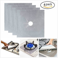 Protection de cuisinière à gaz Garvee, réutilisable, antiadhésive, résistante à la chaleur, lot de 4, pour usage domestique