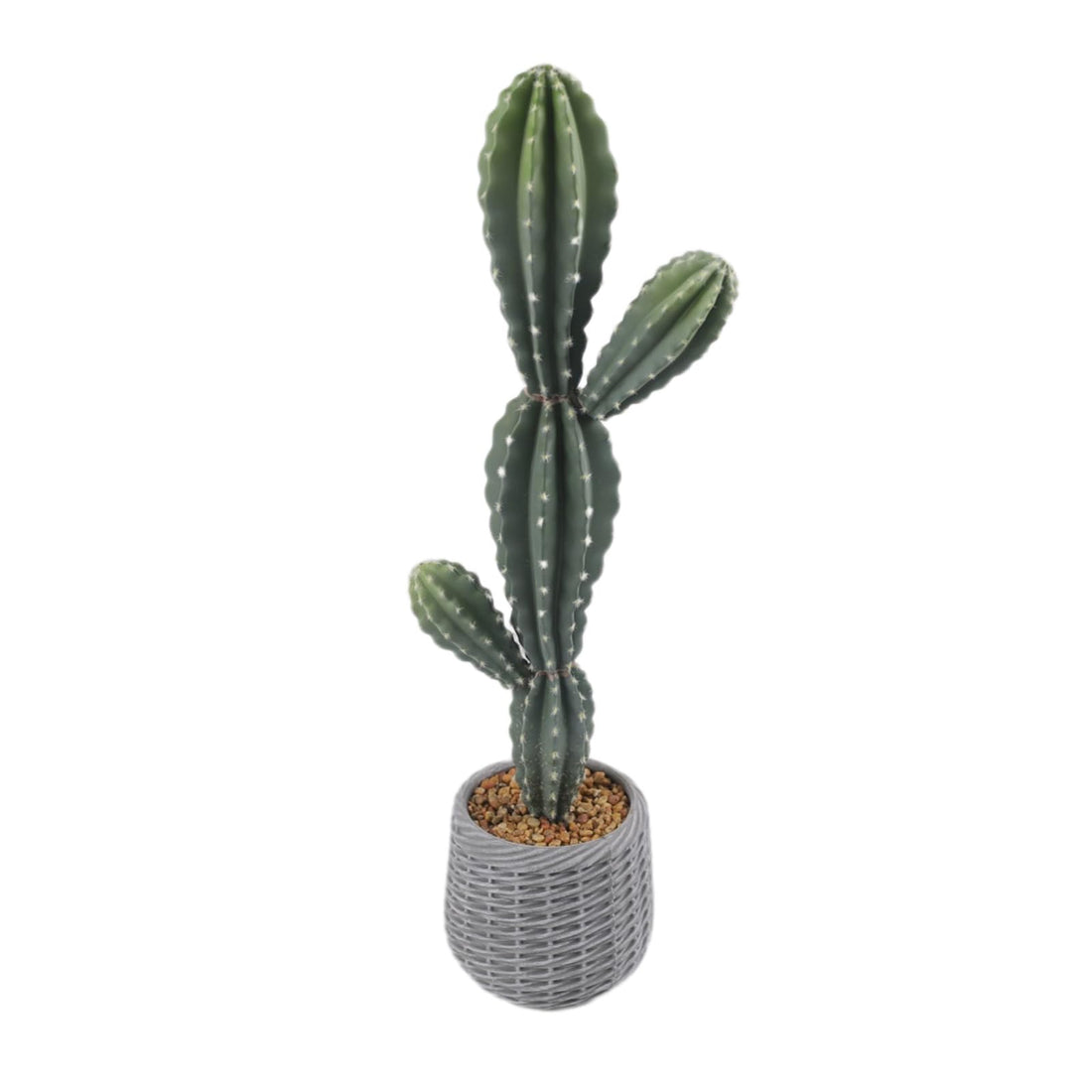 Cactus artificiel Garvee de 89 cm (35 pouces) réaliste en EVA, pot blanc, décoration intérieure et extérieure