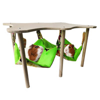 Lit hamac GARVEE pour cobayes, lapins et furets, grand format, avec cadre en bois, 30 x 30 x 24 cm, tissu doux, style champêtre
