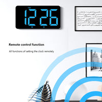 Garvee Horloge murale numérique LED avec télécommande, affichage de la température et de l'humidité, 26, 7 cm (27 cm), plastique, grand écran, salon