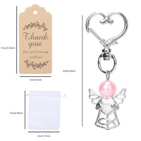 GARVEE Coffret de 60 porte-clés pendentif ange gardien avec pochette en organza et cartes kraft, idéal pour les cadeaux de mariage, d'anniversaire et de naissance.
