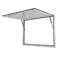 Fenêtre de restauration Garvey avec auvent, cadre en aluminium, double verrouillage à fourche, vérins hydrauliques, résistante aux intempéries, pour camion-restaurant, 122 x 91 cm
