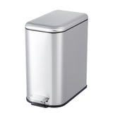Garvee poubelle de salle de bain 12 L en acier inoxydable argenté, couvercle à fermeture douce, compacte, pour toilettes et bureau - Argent