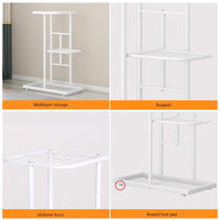 Support à plantes Garvee à 7 niveaux avec 8 pots, en métal, pieds réglables, pour intérieur et balcon, gain de place, noir