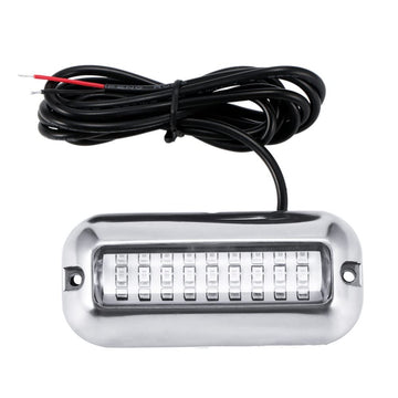 Garvee Lot de 2 lampes marines 27 LED, éclairage sous-marin pour bateau, éclairage de rétroviseur pour ponton en acier inoxydable, lampe de pont étoilée Vissen, lampe de nuit pour yachting et bateau en acier inoxydable