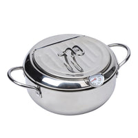 Friteuse Garvee en acier inoxydable 304, panier d'égouttage, compatible induction, finition polie miroir, contrôle de la température, cuisson saine, friture.