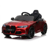 Garvee Voiture électrique enfant 12 V rouge, télécommande, suspension, ceinture, musique et LED, pour intérieur et extérieur, 3 à 7 ans - Rouge