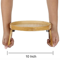 Garvee Plateau d’accoudoir pour canapé en bambou 25 × 25 × 12,5 cm, fixation à pince, table d’appoint compacte
