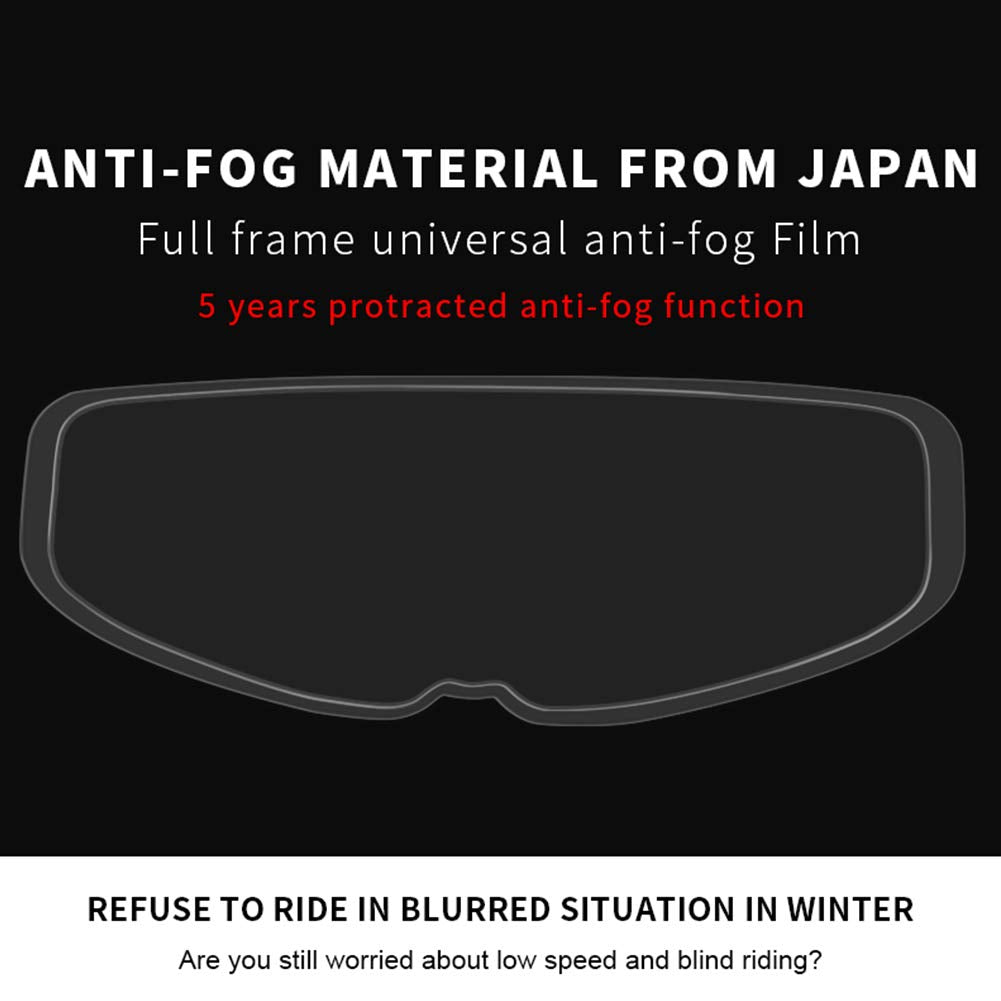 Film antibuée Garvee pour visière de casque intégral, autocollant universel pour casque de moto, transparent, ajustement parfait