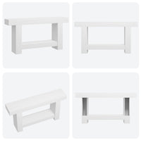 Garvee Table Console 160 cm en Bois Massif avec 2 Étagères, Style Maison de Campagne, pour Salon et Entrée, Blanc