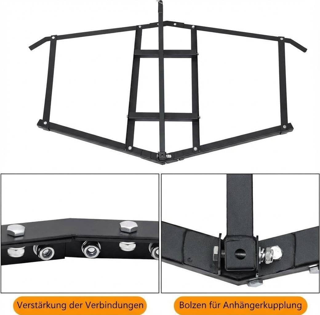 Garvee Herse niveleuse tractée 183 cm, drag harrow pour allée avec 2 barres réglables, niveleuse de terrain pour ATV, UTV et tracteurs de jardin