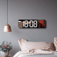 Horloge murale numérique LED Garvee, grand écran, rouge, pour salon, bureau, contrôle automatique de la luminosité, heure, température, humidité