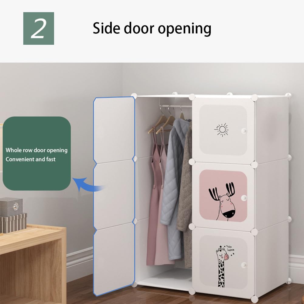 Armoire enfant Garvee, modulable, empilable, robuste et imperméable, 35,5 x 35,5 x 35,5 cm