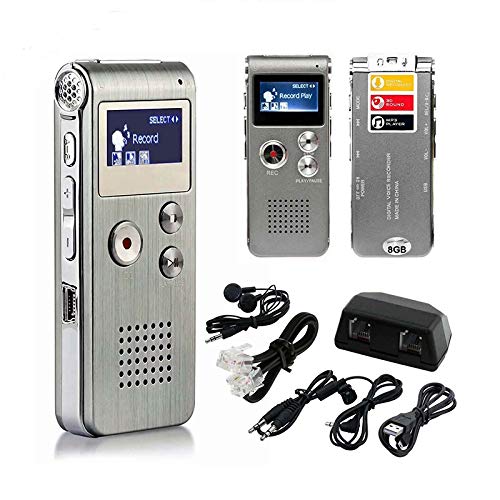 Enregistreur audio numérique portable Garvee 8 Go avec microphone intégré pour réunions - Léger et doté d'une longue autonomie