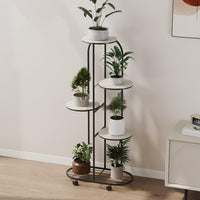 Garvee Support à plantes en métal à 4 niveaux, couleur champagne, pour balcon et salon, gain de place et durable