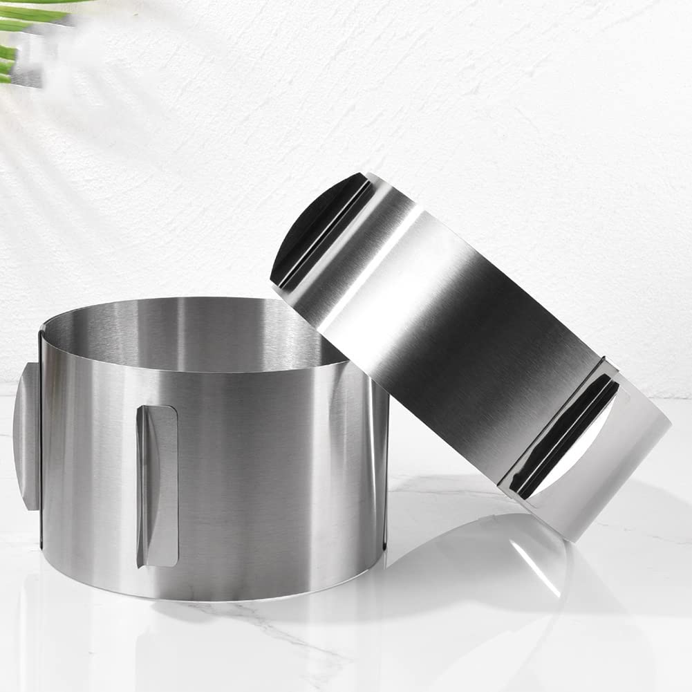 Cercle à mousse télescopique Garvee en acier inoxydable, réglable de 6 à 30 cm avec graduation, hauteur 12 cm, idéal pour la pâtisserie familiale.