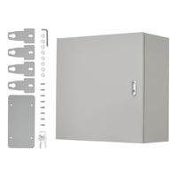 Boîtier électrique extérieur Garvee 40,6 x 40,6 x 20,3 cm (16 x 16 x 8 pouces) NEMA 4X, boîtier en acier, étanche à l'eau et à la poussière IP67, verrouillable, pour une utilisation intérieure et extérieure, gris