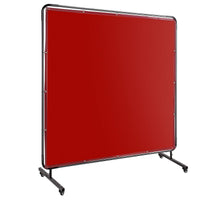 Écran de soudage Garvee 2,4 x 1,8 m en vinyle avec cadre, PVC ignifugé, transparent, pour ateliers, mobile, roues verrouillables