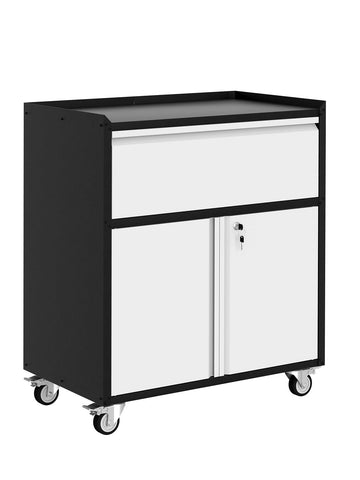 Armoire à outils roulante Garvee pour garage, en métal robuste, avec étagère réglable, verrouillable et 4 roues. Idéale pour l'atelier et le bureau.