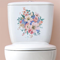 Autocollants décoratifs floraux pour abattant de toilettes Garvee, auto-adhésifs, amovibles, en PVC, imperméables, pour la décoration de salle de bain, style 2