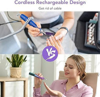 Ponceuse à ongles électrique sans fil Garvee, portable, rechargeable, silencieuse, embouts en céramique de haute qualité, USB-C, pour la maison et le salon