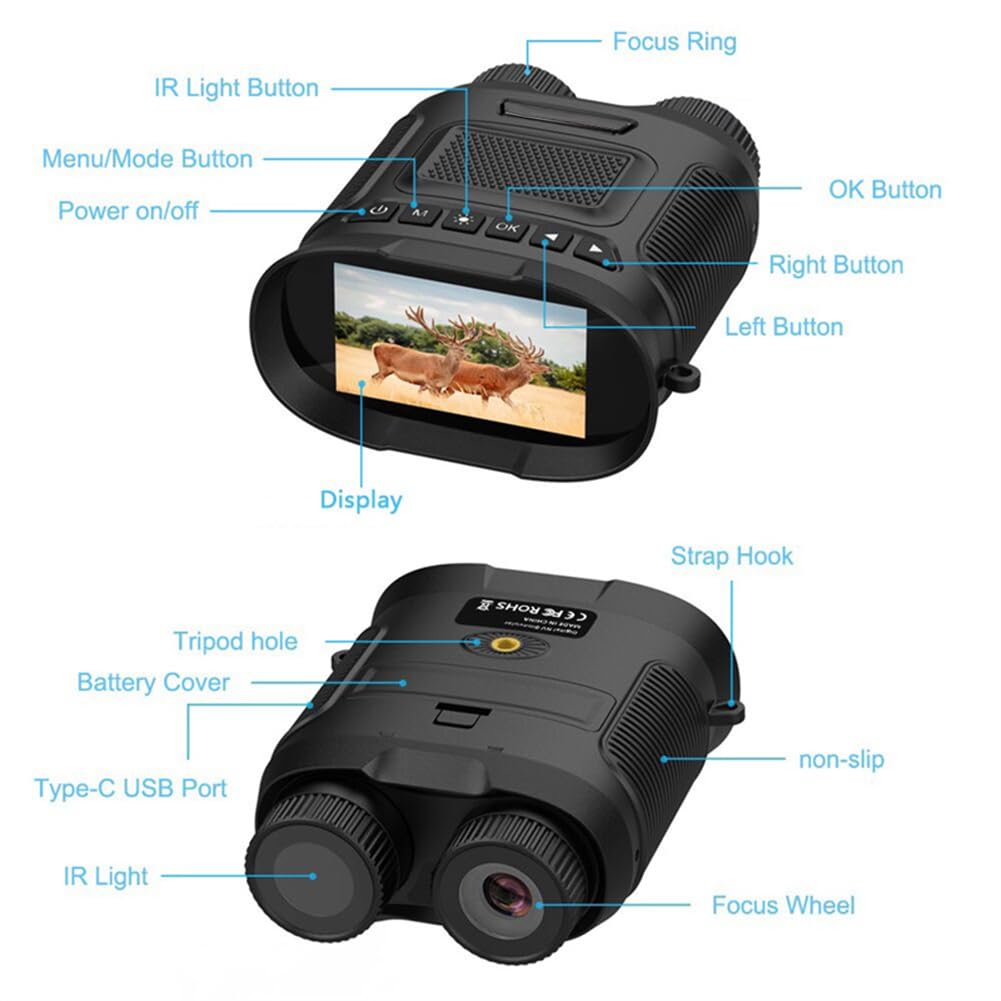 Jumelles infrarouges numériques Garvee 2,5K 40MP avec zoom 8x pour la chasse et le camping, batterie 2500 mAh, robustes