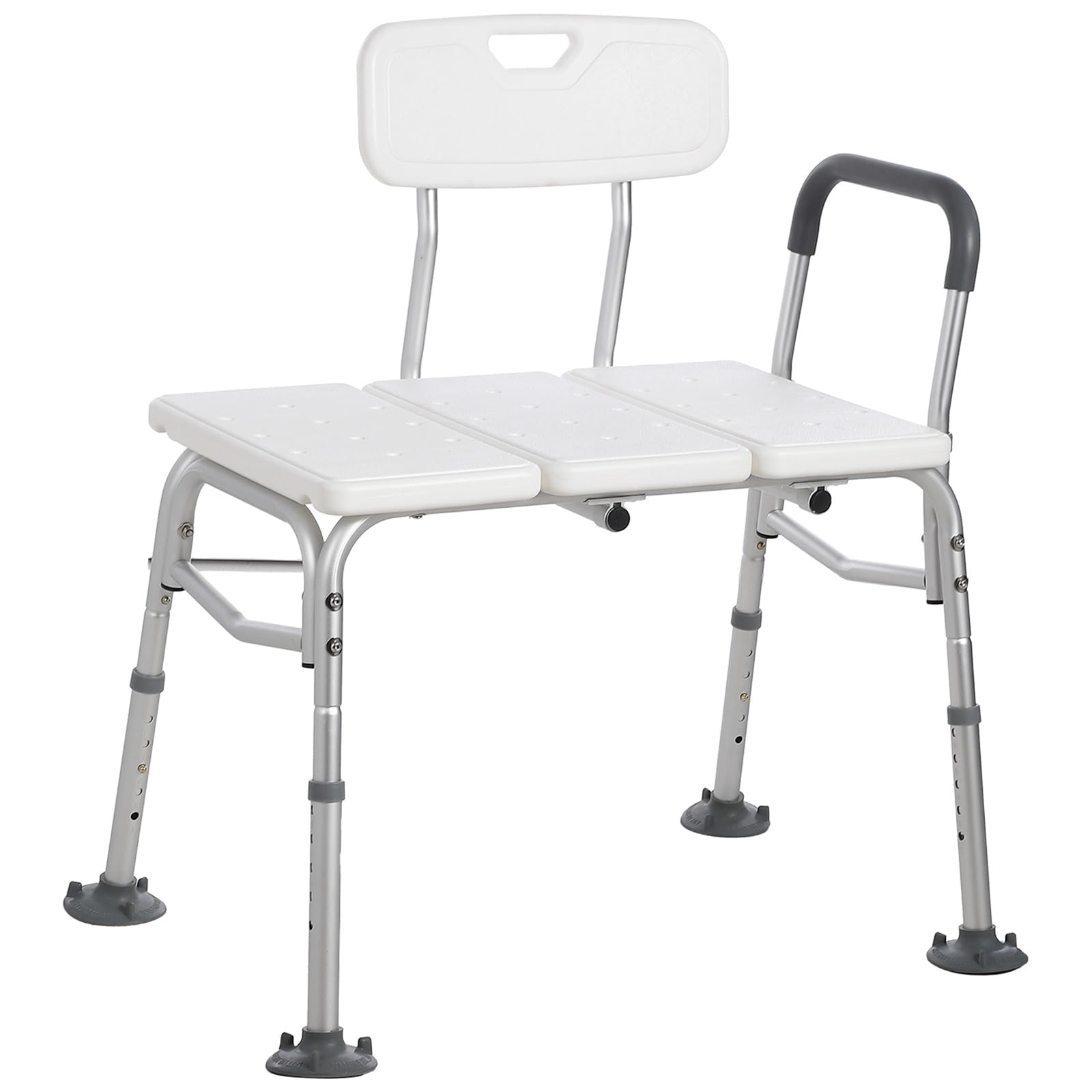 Garvee Banc de transfert pour baignoire 136 kg, réglable avec dossier et accoudoirs rembourrés, cadre en aluminium antidérapant pour salle de bain