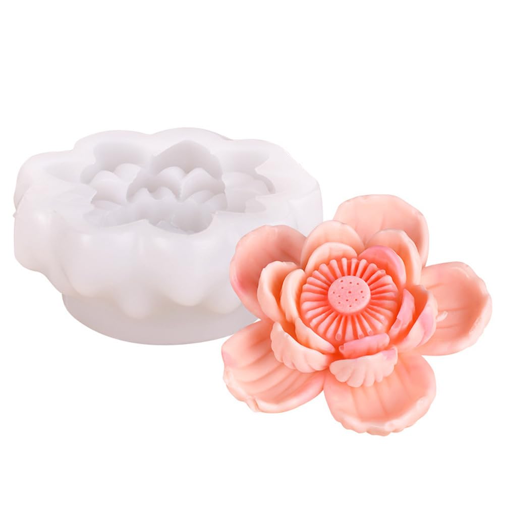 Moule en silicone 3D Lotus Garvee pour cupcakes, chocolat, flexible, apte au contact alimentaire, pour bougies, savon, résine, pâtisserie, loisirs créatifs ZW-319