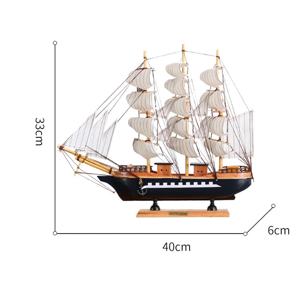 Garvee Maquette de voilier en bois avec ficelle légère, décoration nautique pour Noël, salon, bureau, décoration de bureau