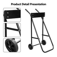Chariot pour moteur hors-bord Garvee, capacité 85 kg, support pliable pour la réparation et le transport de bateaux, hauteur 99 cm, fer, noir