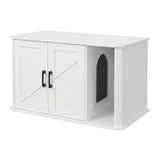 Garvee Meuble Cache Litière Chat en Bois Double Portes Entrée Latérale Meuble Moderne 85 × 48 × 50 cm Bois Résistant - Blanc
