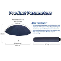 Parapluie familial Garvee grand format, coupe-vent et pliable, noir, 130 cm, pour la pluie et le soleil